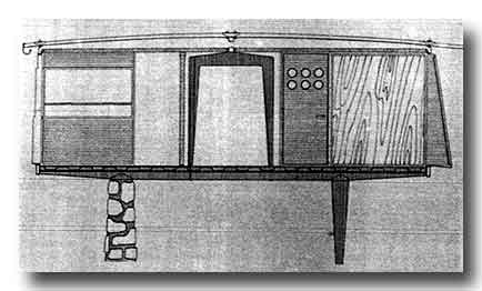 Vue en coupe de la maison de Jean Prouvé