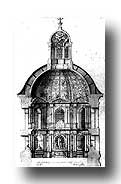 La chapelle ronde au milieu du XVIII° siècle, avec le décor de Nicolas Jadot